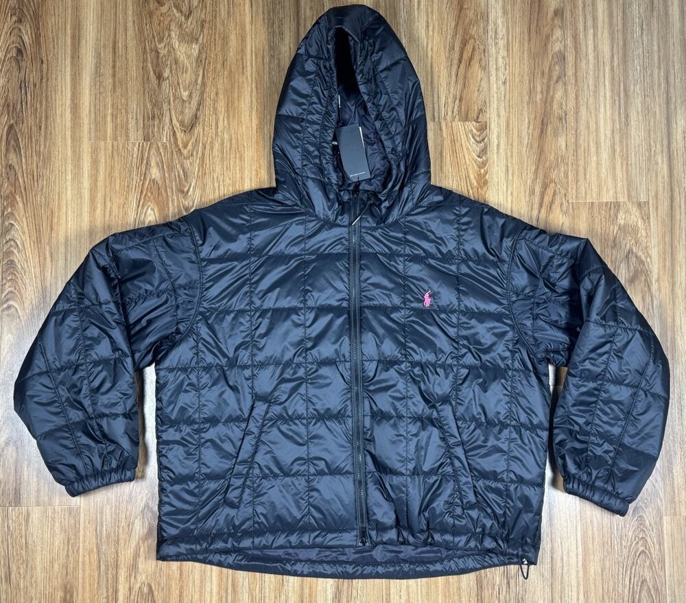 Polo Ralph Lauren Women's Pink Pony Insulated Hooded Jacket RARE - XL